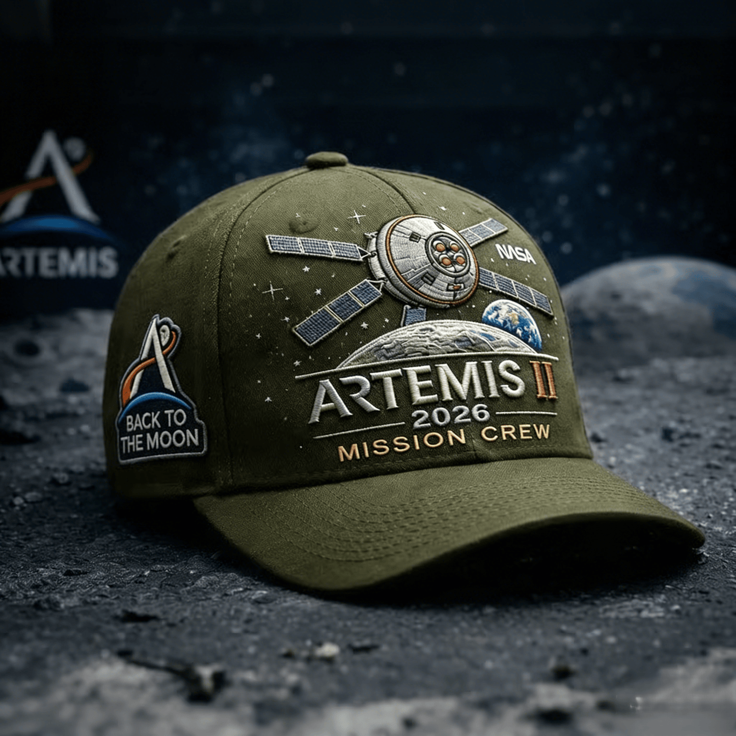 ✨High-end craftsmanship in hand embroidery-🌕Artemis II Lunar Mission Commemorative Cap
