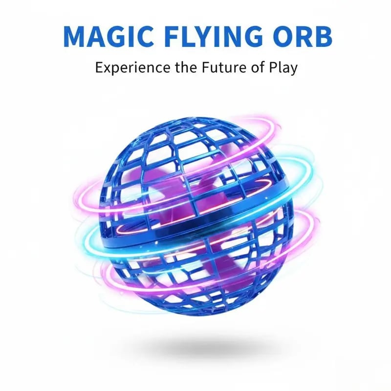 Levitating Induction Flying Ball – Smart Glow Gyro for Fingertip Play – LED Mini Drone Toy for Kids & Adults ✨