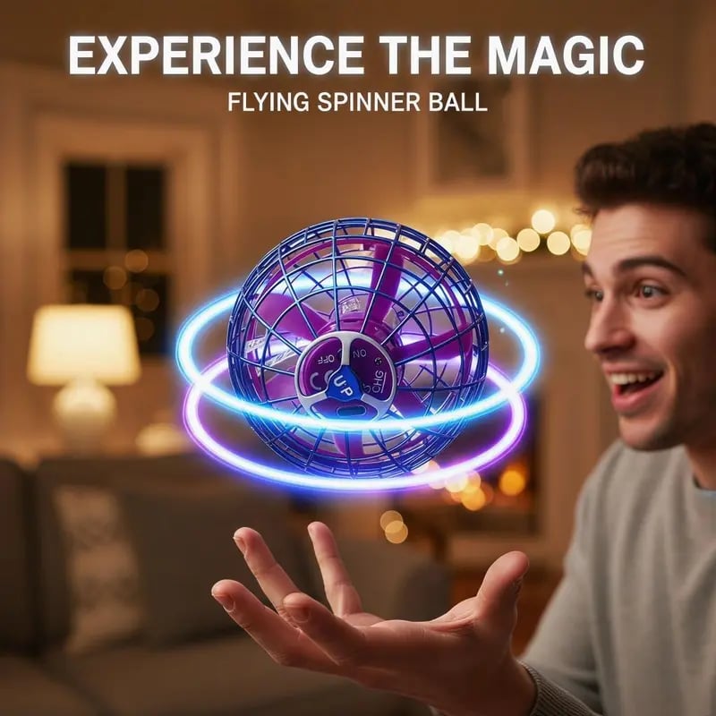 Levitating Induction Flying Ball – Smart Glow Gyro for Fingertip Play – LED Mini Drone Toy for Kids & Adults ✨