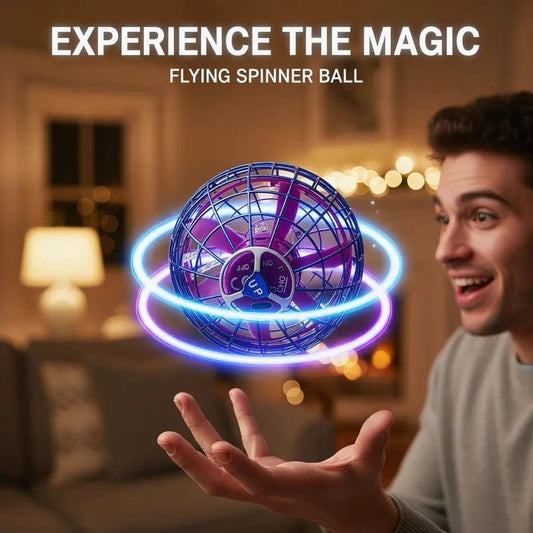 Levitating Induction Flying Ball – Smart Glow Gyro for Fingertip Play – LED Mini Drone Toy for Kids & Adults ✨