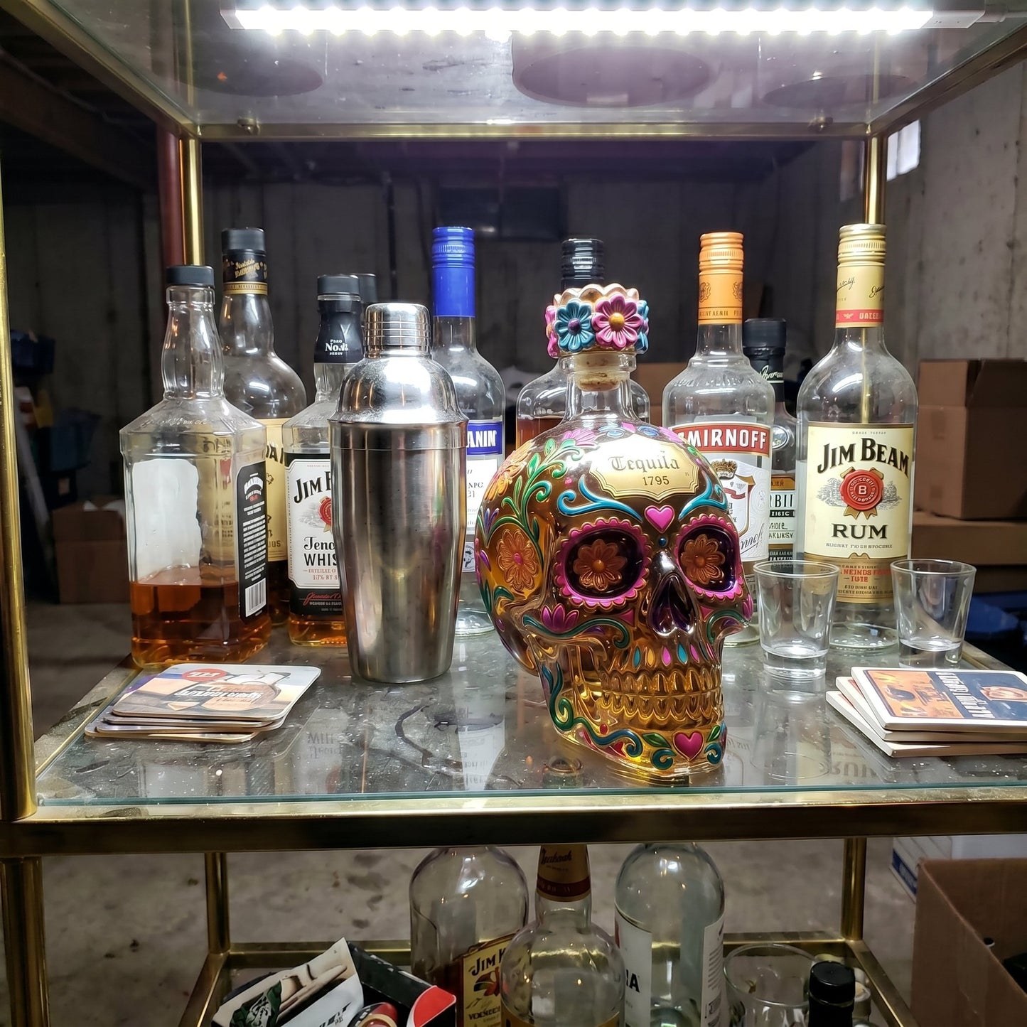 🔥HOT SALE 49% OFF - Day of the Dead Limited Edition Tequila Bottle & Goblet – Limited Edition Art Glass