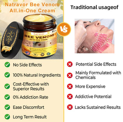 Natravor™ 𝐁𝐞𝐞 𝐕𝐞𝐧𝐨𝐦 𝐀𝐥𝐥-𝐢𝐧-𝐎𝐧𝐞 𝐂𝐫𝐞𝐚𝐦–🌸 Anti-aging,Hydrating, Skin Repair, Even Tone, Acne and Dark Spot Treatment, Wart and Mole Removal, Psoriasis Relief