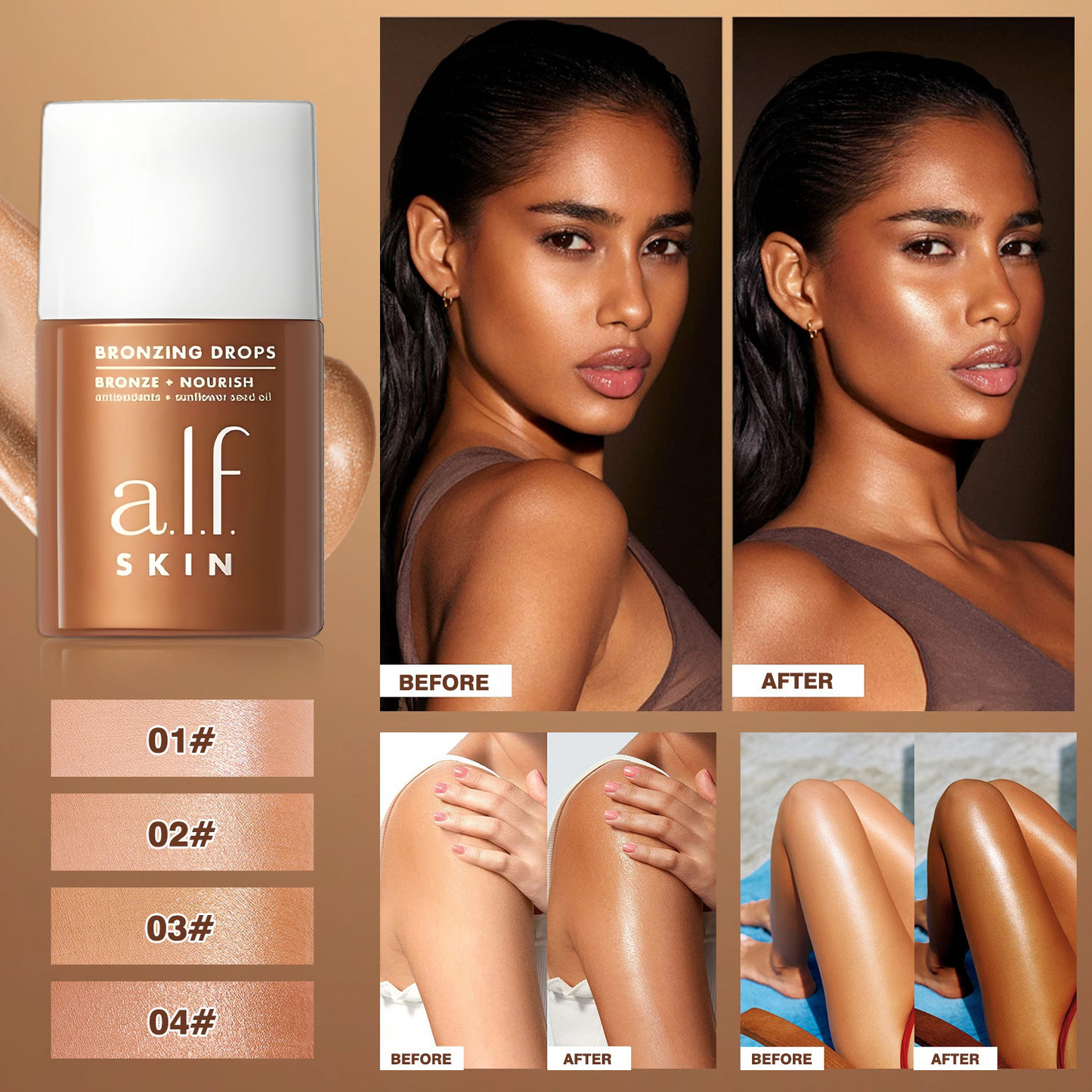 Bronzing Drops Tinted Serum 🌿 No Heavy Makeup Needed