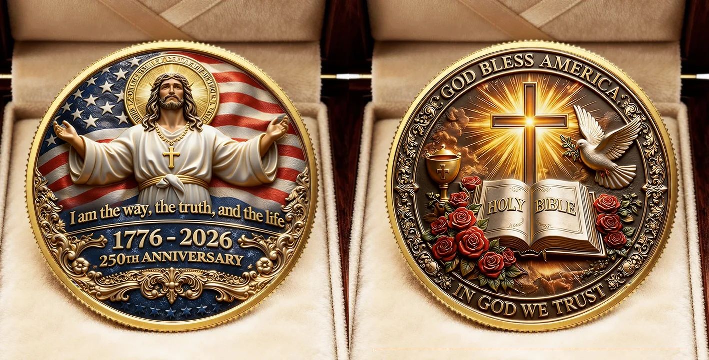 🏆LAST DAY  50% OFF - ✝️ Faith & Freedom Anniversary Coin