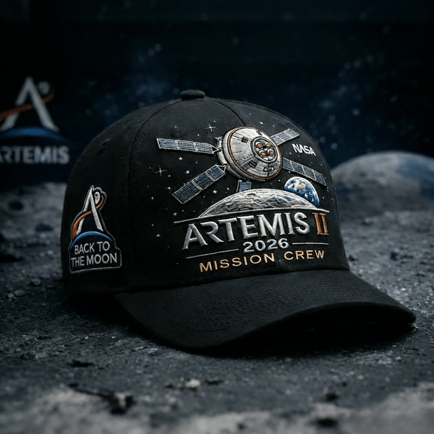 ✨High-end craftsmanship in hand embroidery-🌕Artemis II Lunar Mission Commemorative Cap
