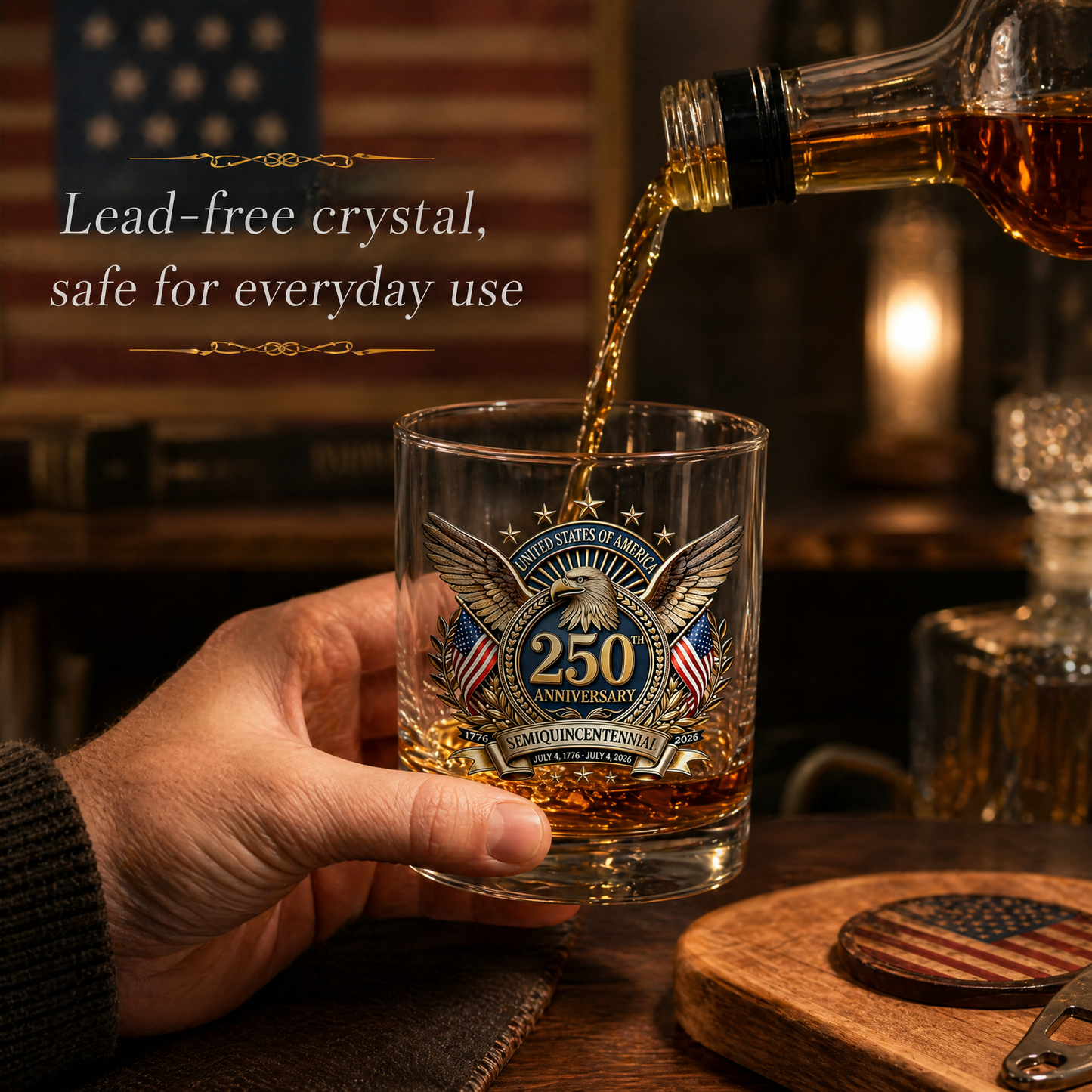 🏆 66K+ Sold ⚡ 250th Anniversary Patriotic Whiskey Glass (1776–2026) 🎁