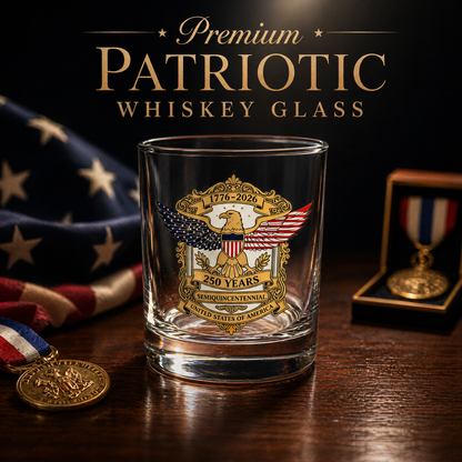 🏆 66K+ Sold ⚡ 250th Anniversary Patriotic Whiskey Glass (1776–2026) 🎁