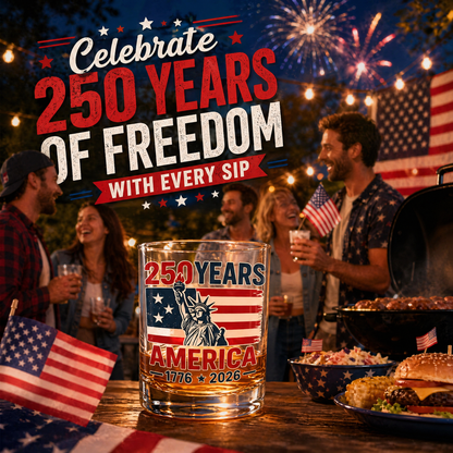 🏆 66K+ Sold ⚡ 250th Anniversary Patriotic Whiskey Glass (1776–2026) 🎁