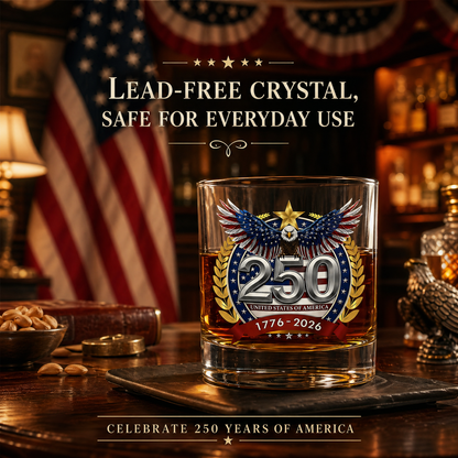 🏆 66K+ Sold ⚡ 250th Anniversary Patriotic Whiskey Glass (1776–2026) 🎁