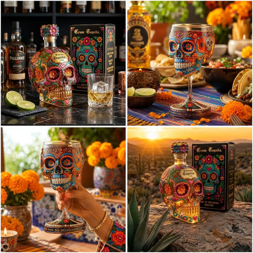 🔥HOT SALE 49% OFF - Day of the Dead Limited Edition Tequila Bottle & Goblet – Limited Edition Art Glass