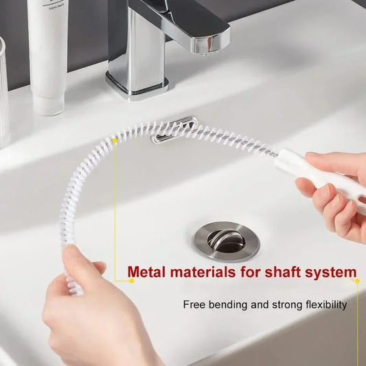 Flexible Pipe Dredging Brush for Bathroom & Kitchen Sink – Hair & Debris Cleaner
