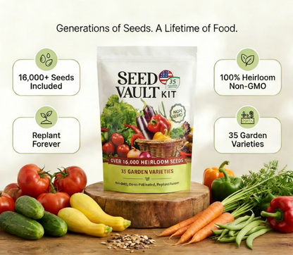 🚨 Grow Your Own Organic Veggies At Home | 35-Variety Seed Vault Kit🥦🥬🫑🌽🥔
