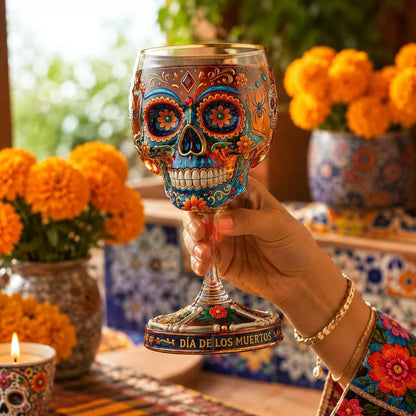 🔥HOT SALE 49% OFF - Day of the Dead Limited Edition Tequila Bottle & Goblet – Limited Edition Art Glass