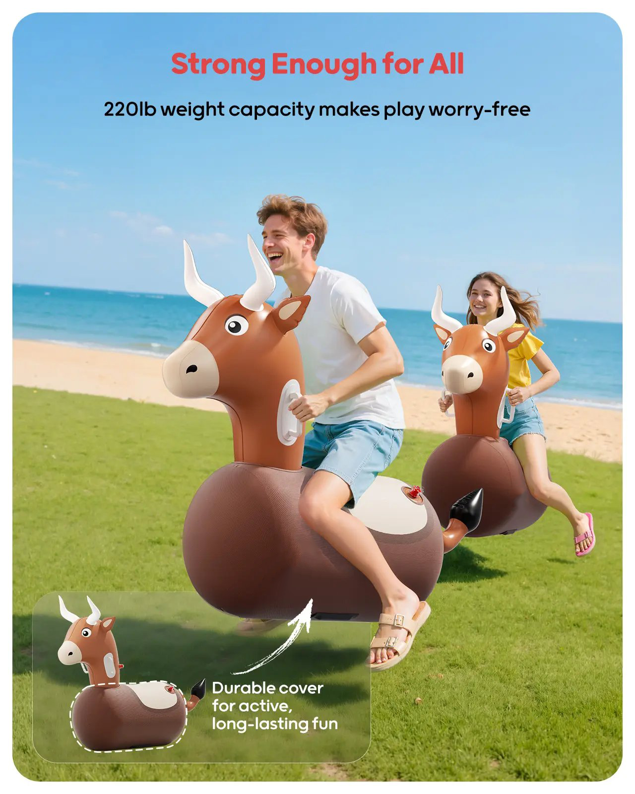 🐂 Kids Bouncing Bull Ride-On Toy