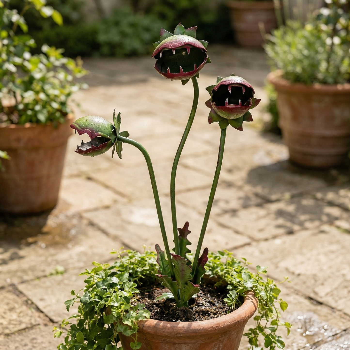 🪴🪴Whimsical Metal Carnivorous Plant Garden Stake