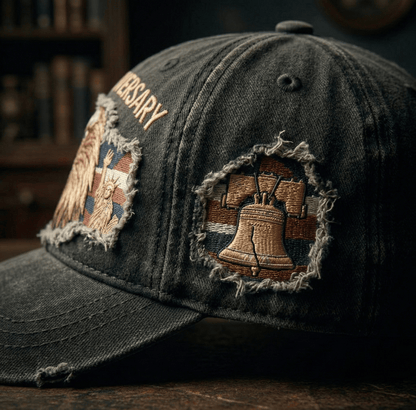 America 250 Cap 🇺🇸 – 💥Heavyweight Washed Canvas Patriotic Hat、Limited Collector's Edition