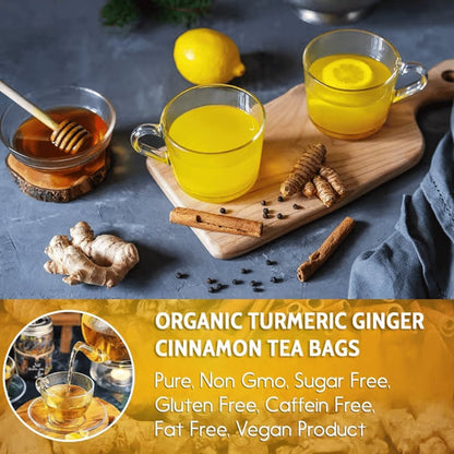 🔥 Last Day for 49% OFF🔥100% Natural Turmeric Ginger Cinnamon Tea