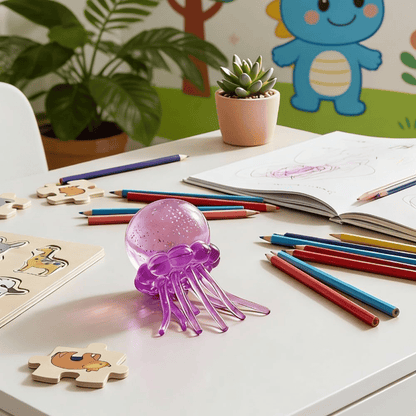 🐣EASTER SALE 49% OFF! ✨ Cute Glitter Jellyfish Squishy, Easter Basket Stuffer for Kids