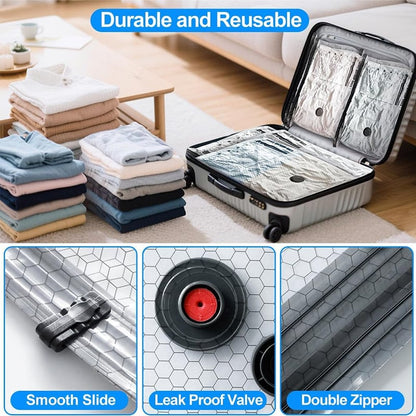 Cordless Travel Vacuum Storage Compression Bag Set