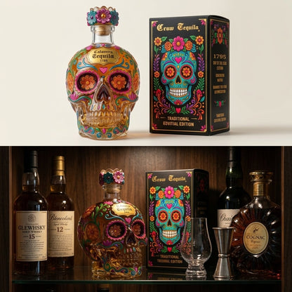 🔥HOT SALE 49% OFF - Day of the Dead Limited Edition Tequila Bottle & Goblet – Limited Edition Art Glass