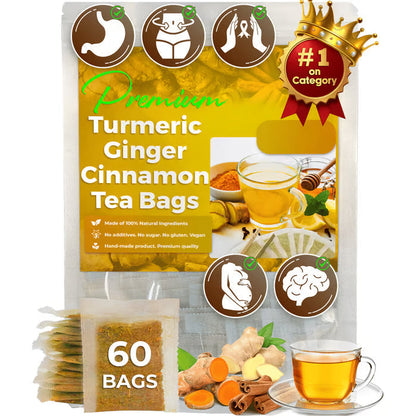 🔥 Last Day for 49% OFF🔥100% Natural Turmeric Ginger Cinnamon Tea