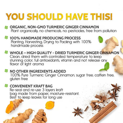🔥 Last Day for 49% OFF🔥100% Natural Turmeric Ginger Cinnamon Tea