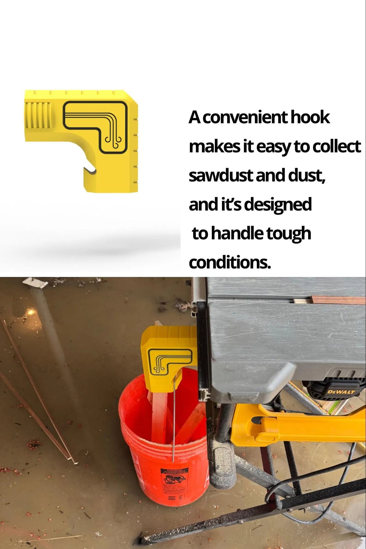 🔥LAST DAY 50% OFF - 🛠️Table Saw Dust Extraction Adapter🪵✨Vacuum-Free Gravity Dust Collection, Bucket-Ready, Zero-Cleanup Design