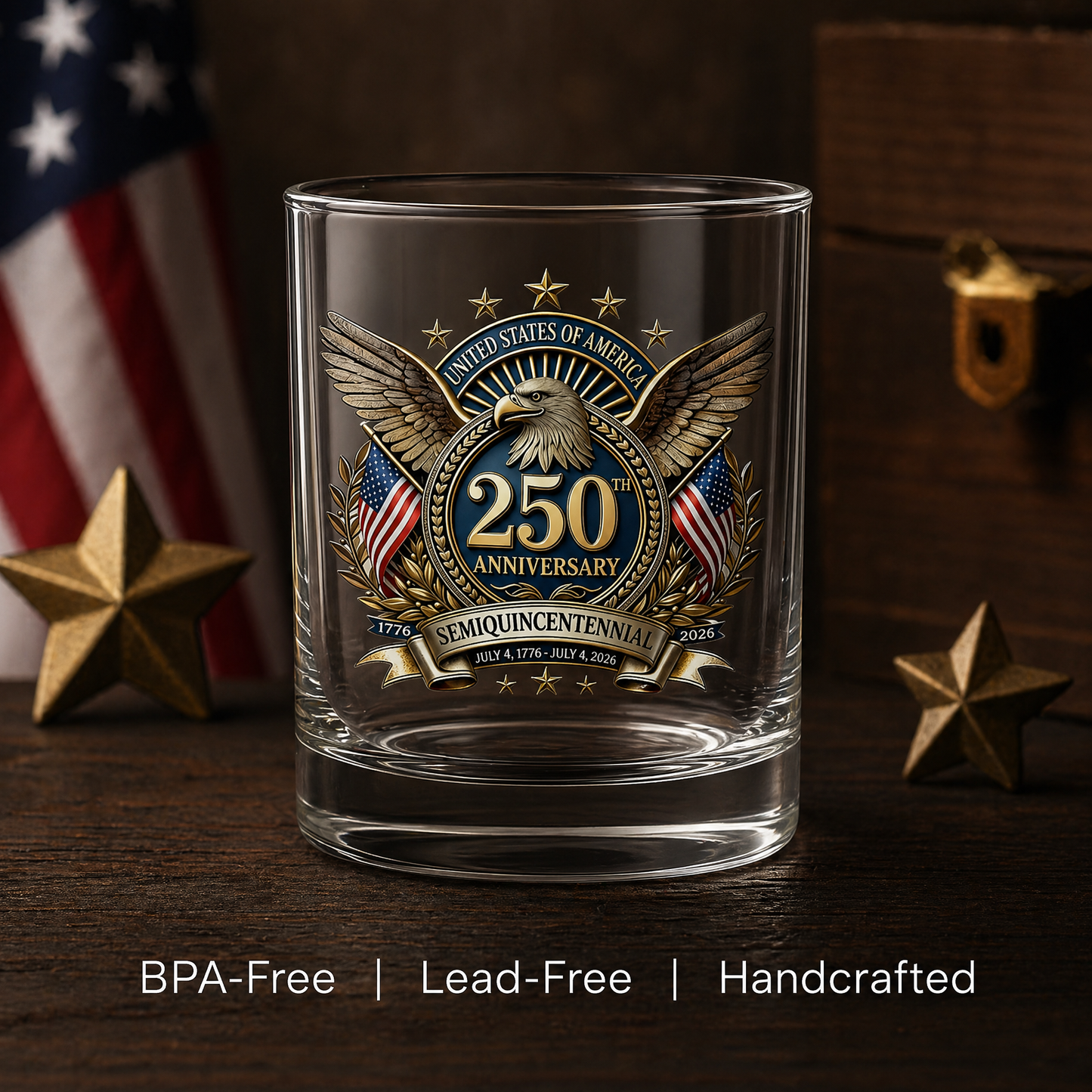 🏆 66K+ Sold ⚡ 250th Anniversary Patriotic Whiskey Glass (1776–2026) 🎁