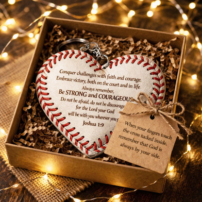 The Perfect Game Day Accessory - Hand-stitched feel Heart Baseball Keychain