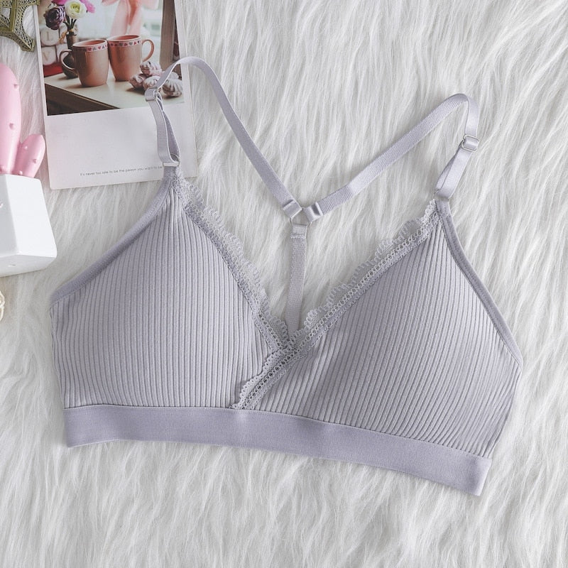 Frauen Push Up BH Bralette Dünne Schulterriemen Unterwäsche Fitness Spitzen BHs Tube Tops