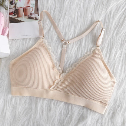 Frauen Push Up BH Bralette Dünne Schulterriemen Unterwäsche Fitness Spitzen BHs Tube Tops