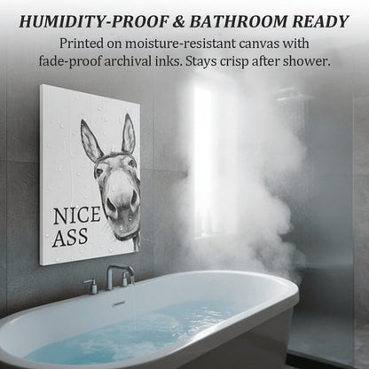 The "Nice Ass" Cheeky Donkey Bathroom Canvas Art
