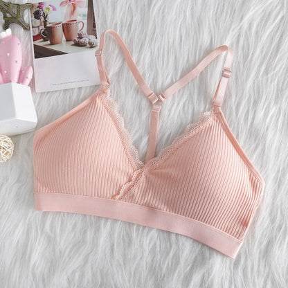 Frauen Push Up BH Bralette Dünne Schulterriemen Unterwäsche Fitness Spitzen BHs Tube Tops