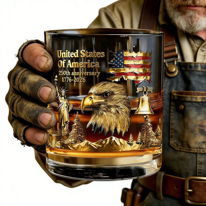 🏆 66K+ Sold ⚡ 250th Anniversary Patriotic Whiskey Glass (1776–2026) 🎁