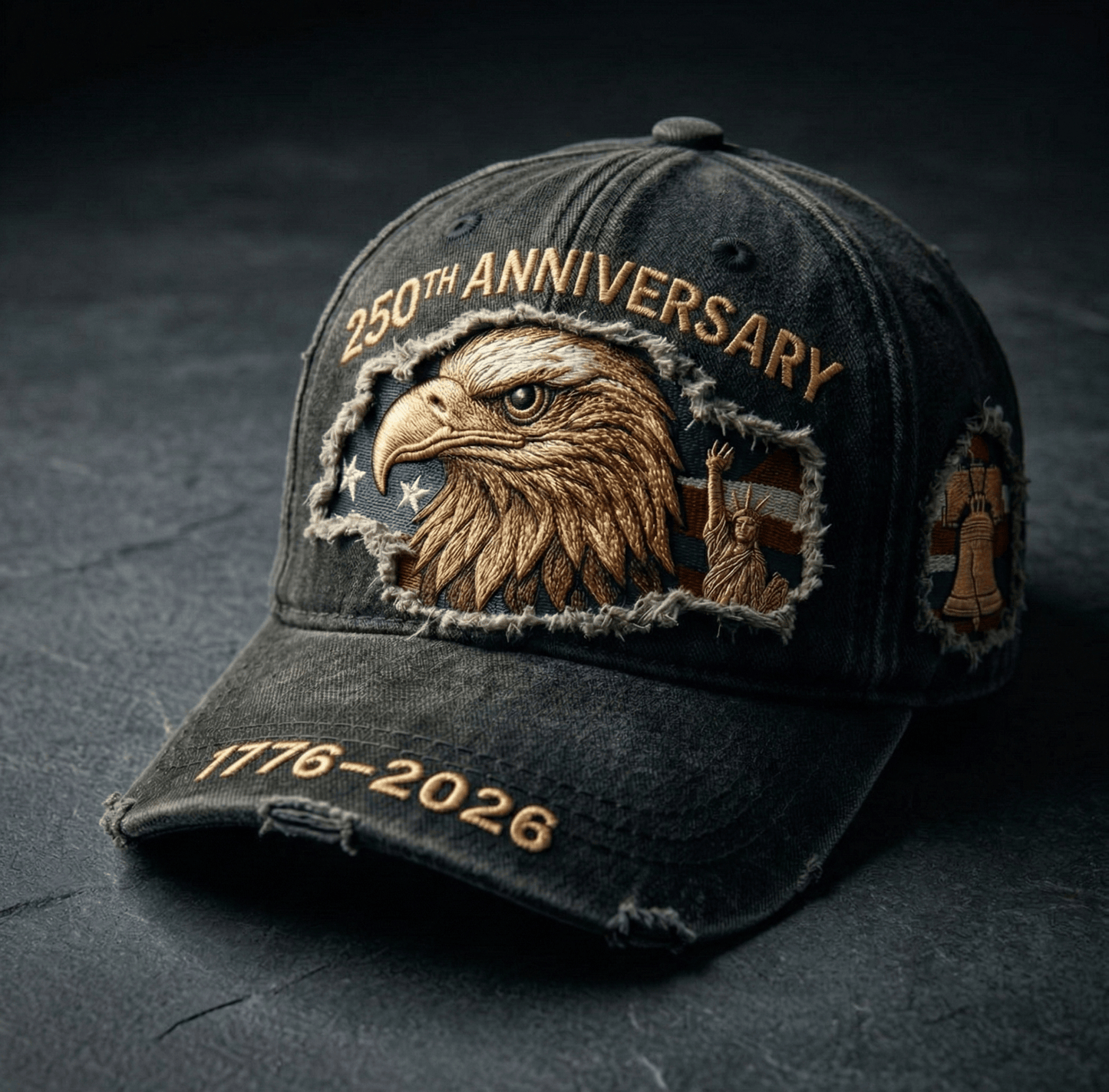 America 250 Cap 🇺🇸 – 💥Heavyweight Washed Canvas Patriotic Hat、Limited Collector's Edition