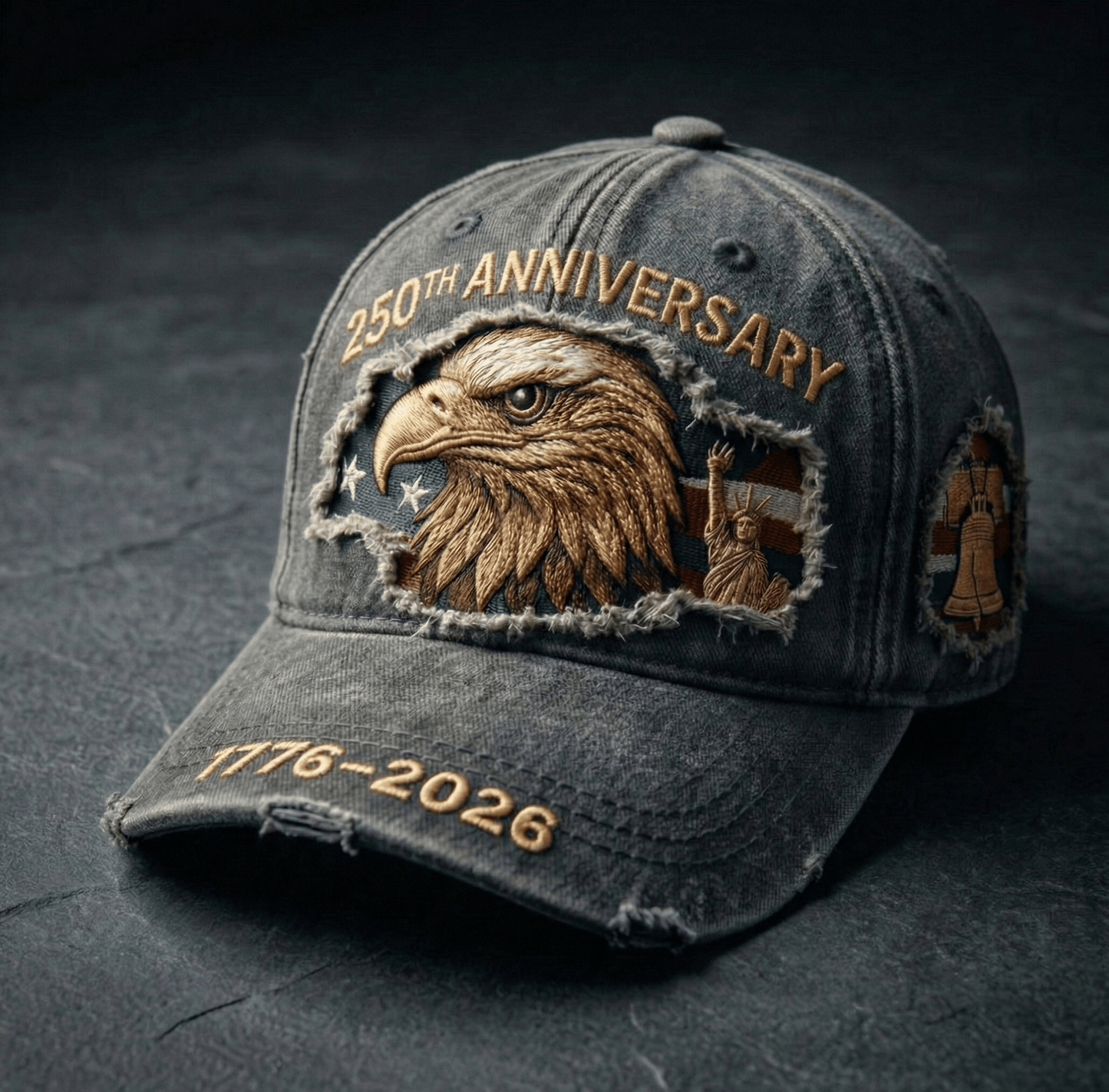 America 250 Cap 🇺🇸 – 💥Heavyweight Washed Canvas Patriotic Hat、Limited Collector's Edition