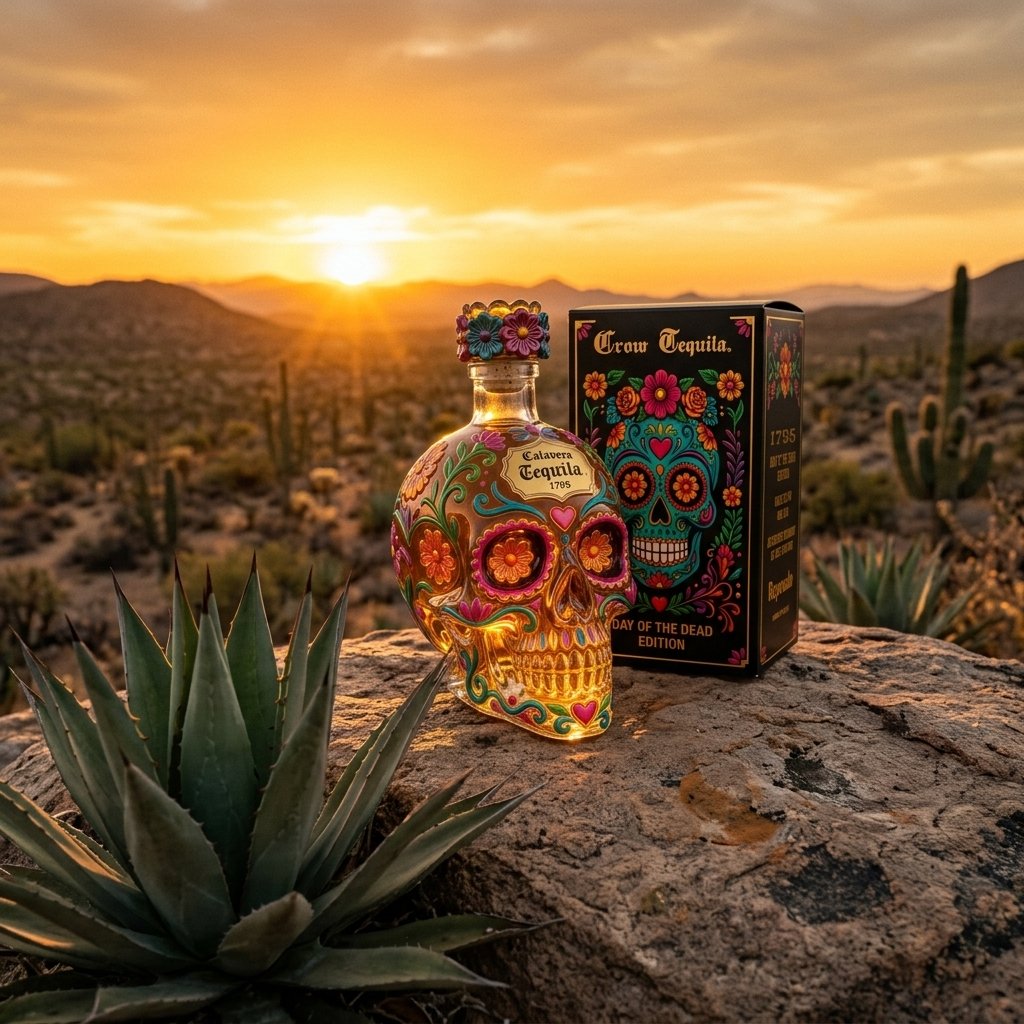 🔥HOT SALE 49% OFF - Day of the Dead Limited Edition Tequila Bottle & Goblet – Limited Edition Art Glass