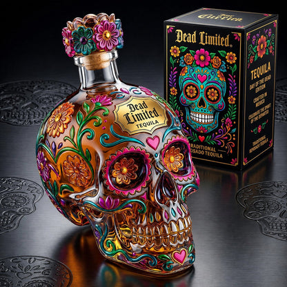 🔥49% off -🍷Limited edition Day of the Dead tequila bottle🎁