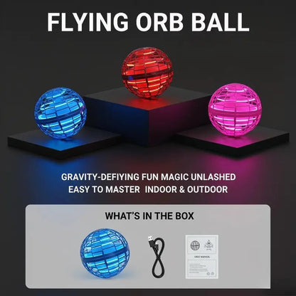 Levitating Induction Flying Ball – Smart Glow Gyro for Fingertip Play – LED Mini Drone Toy for Kids & Adults ✨