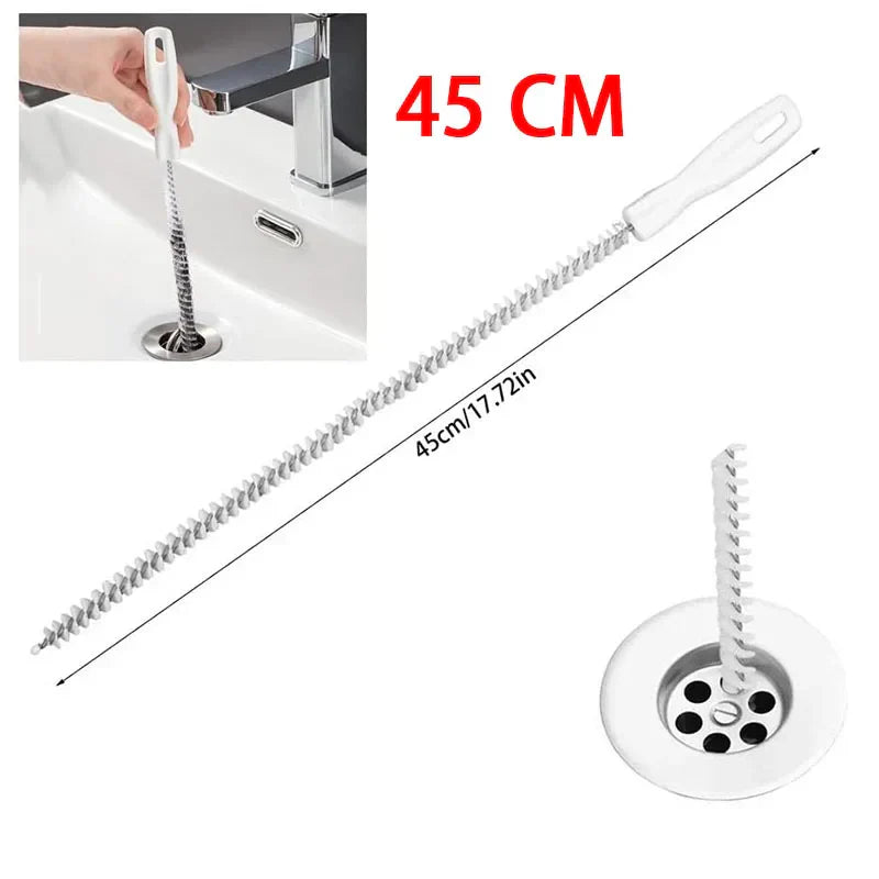 Flexible Pipe Dredging Brush for Bathroom & Kitchen Sink – Hair & Debris Cleaner