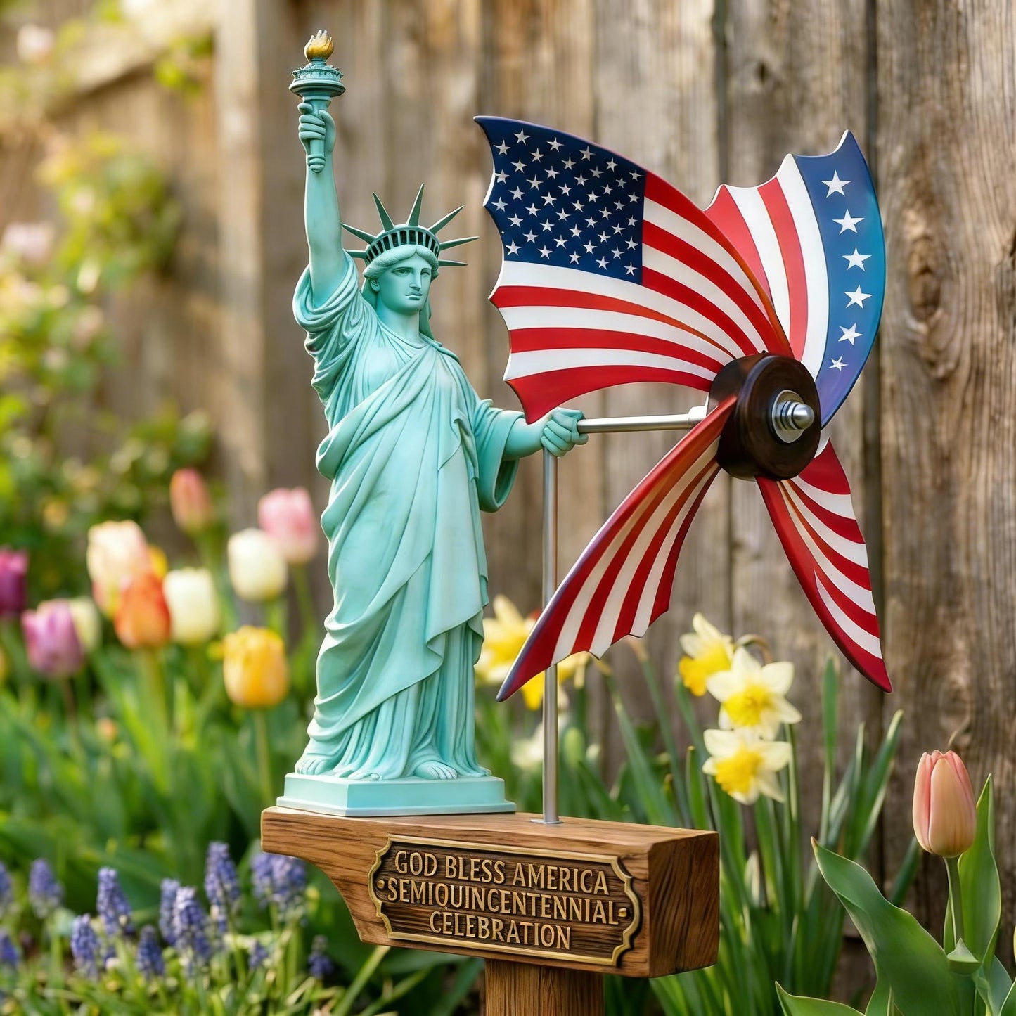 🦅🌱US 250th Anniversary Garden Wind Spinner