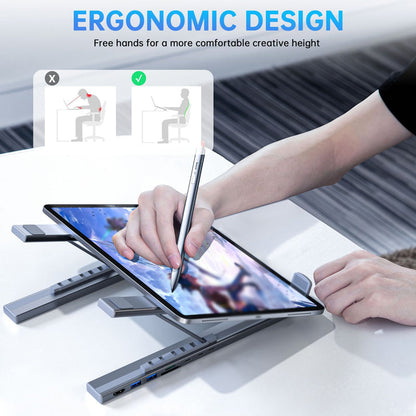 💥HOT SALE💥Limited-time offer-USB-C Docking Station Laptop Stand with 4K HDMI