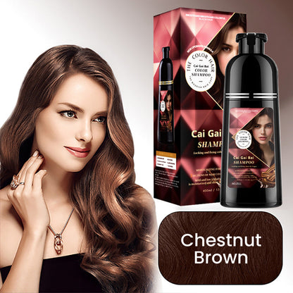 🍎 NOW 50% OFF! ✨ 3-in-1 Hair Coloring Shampoo, Plant Extracts for Vibrant Hair